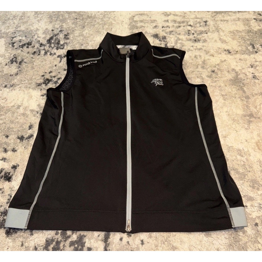 PUMA GOLF Vest Mens Sz Large Black Full Zip Torrey Pines